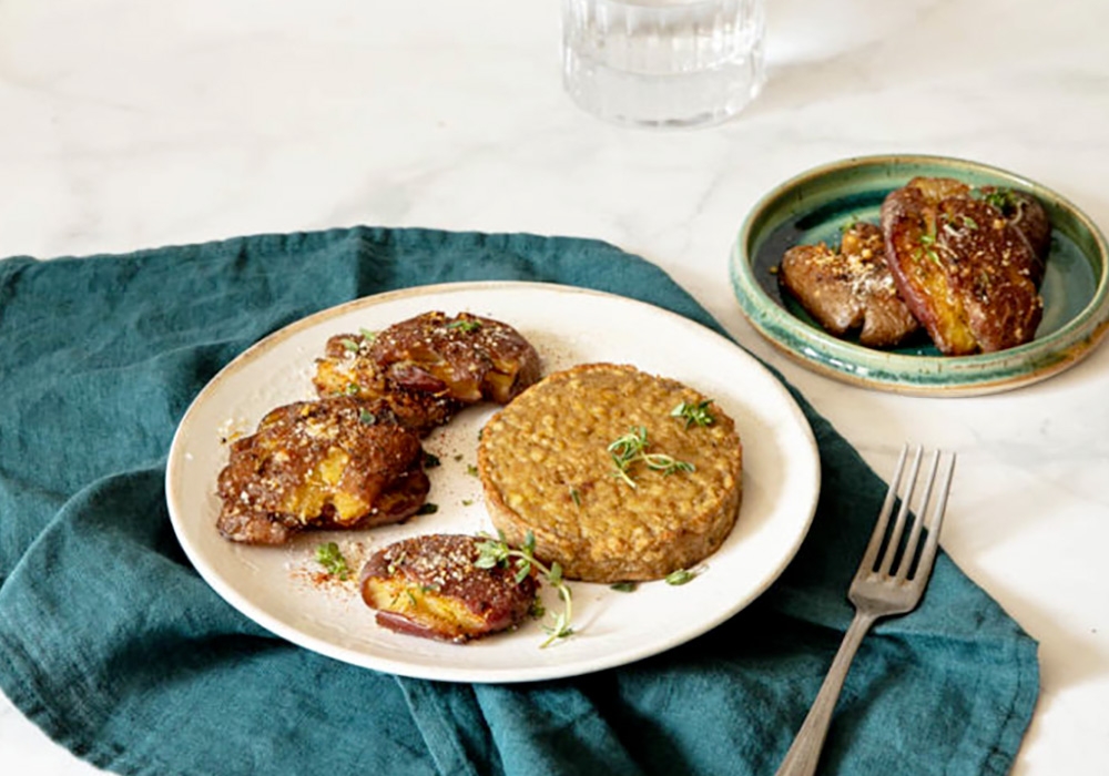 Burger Carciofi e pomodori secchi con schiacciatine di patate