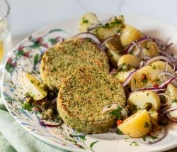 VERDE AMORE MIT BROKKOLI, Kartoffelsalat mit Kapern und Senfsamen